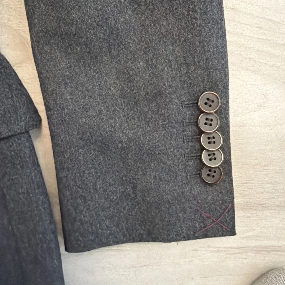 Suit Supply Washington Slim Fit  Jacket Charcoal Grey 100% Wool Super 120 34R